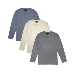 Men’s Lightweight Waffle Thermal Henley (3-Pack) - 1 of 2