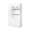 Gulches White Farmhouse Pantry Cabinet - 4 Doors, Pull-Out Multi-Tier Shelves for Kitchen/Dining/Office - 4 of 4