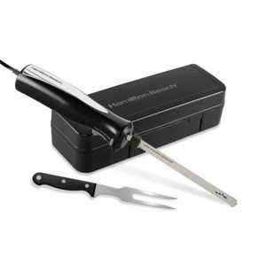 Hamilton Beach Electric Knife Carving Set Black - 74277: Turkey Carving Knife with Carving Fork, Dishwasher-Safe Parts - 1 of 4