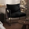 Beautyolove Modern Black Corduroy Upholstered Accent Chair Armchair with Metal Frame, Removable Cushions and Storage Bag - 2 of 4