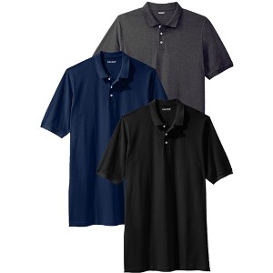 KingSize Men's Big & Tall 3-Pack Longer-Length Piqué Polos - 1 of 2