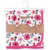 Touched by Nature Baby Girl Organic Cotton Swaddle Blanket and Headband or Cap, Garden Floral, One Size - 2 of 4
