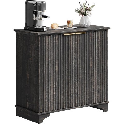 Fluted Sideboard Buffet Cabinet with Storage, Modern Wood Accent Cabinet with Shelves, Console Table for Kitchen Dining Living Room Entryway