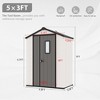 YARDSIGHT 8*6 FT Outdoor Storage Shed with Floor and Double Doors for Garden Patio Furniture and Tools,Gray/White - 3 of 4