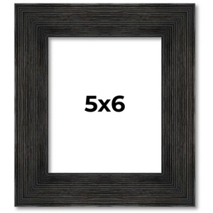 PosterPalooza | 5x6 Wide Barnwood Picture Frame, UV Acrylic, 6 Finishes - Grey, Brown, White, and Black - 1 of 4