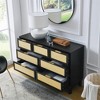 Bedroom 7 Drawer Dresser, Rattan Dresser Modern Wooden Chest Of Drawers With Spacious Storage Space - image 3 of 4