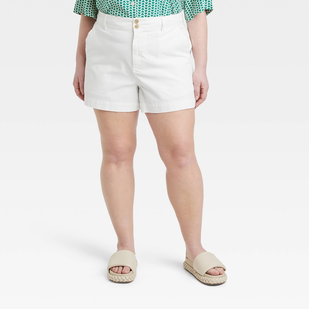 Women's High-Rise Everyday Shorts - A New Day™ White 17