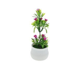 Unique Bargains Artificial Plants 7-Star Mini Rose Plastic 2.36"x2.36"x5.91" 1 Pcs - 1 of 4