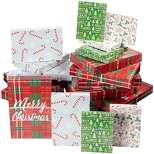 Christmas Gift Box - 48-Pack Gift Wrapping Paper Boxes, Christmas Boxes for Gifts with Lids for Holiday Presents, 3 Sizes, 4 Assorted Festive Designs