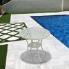 CLIHOME Patio Table Round Outdoor Coffee Table with Umbrella Hole - 2 of 4