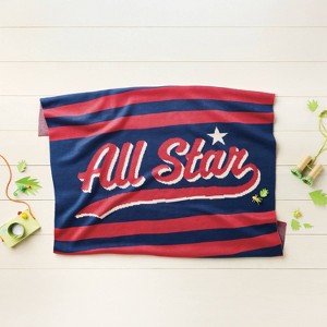 48"x58" All Star Knit Kids' Throw Blanket Red- Pillowfort™ - 1 of 3