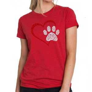 LA Pop Art Paw Heart - Women's Premium Blend Word Art T-Shirt - 1 of 4