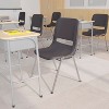 Flash Furniture HERCULES Series 880 lb. Capacity Gray Ergonomic Shell Stack Chair with Chrome Frame and 18'' Seat Height, Set of 5 - 2 of 4
