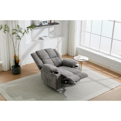 Rocking Chair, Manual Recliner Chair for Living Room, Bedroom,Rocking Chairs with Cup Holder, Nursery Glider Recliner with Massage and Heating