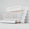 Twin Over Full Bunk Bed with Trundle and Storage Staircase, Solid Wood Frame, White Finish, No Box Spring Needed - 4 of 4