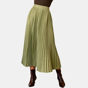 Women's Olive Green Pleated Maxi Skirt - Cupshe - 1 of 4