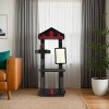 FURNIinspire Pet Tower 50 Inch Gothic Corner Cat Tree Cat Tower Stand with Perch, Scratching Post, Extra Wide Base, Black, 23.4"*23.01"*50" - 2 of 4