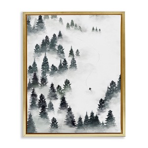 Stupell Industries Winter Ski Slopes Mountain Floating Frame Canvas Art - 1 of 4