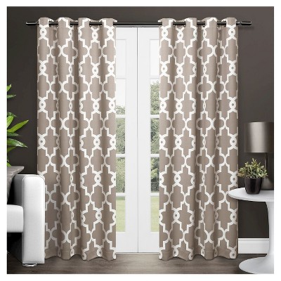 Set of 2 Ironwork Sateen Woven Room Darkening Window Curtain Panels - Exclusive Home