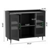 Aheaplus Sideboard Buffet with Charge Station and LED Light, Farmhouse Bar Cabinet with Wine Holder - 2 of 4