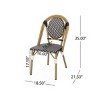 Coolbibila Outdoor PE Rattan Patio Dining Chairs Set Of 2,Aluminum French Bistro Chair With Bamboo Print Finish,Patio Garden Armless Chair - 4 of 4