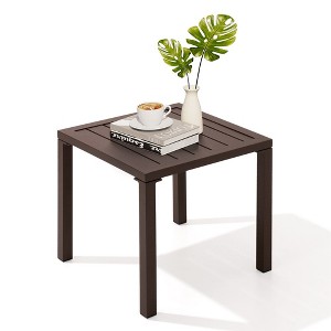 Crestlive Products Aluminum Outdoor Side Table Pool Lounge Chair Side Table Weather Resistant Small Square Coffee End Table - 1 of 4