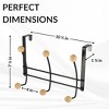 Evideco French Home Goods Versatile Over-the-Door Metal Rack with Ceramic Hooks - 4 of 4