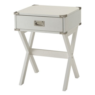 Vynxaria Red 1-Drawer End Table - Rustic Charm with Sturdy Design