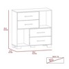 Depot E-Shop Dresser 35"H , Two Open Shelves, Four Drawers, Metal Handles - image 3 of 4