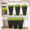 Okak 3 Pack 28" Tall Planters with Drainage Hole, Stylish Indoor & Outdoor Flower Pots for Porch, Patio, Deck - 3 of 4
