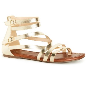 Women's Plus Size WIDE FIT Ios Sandal - gold | CITY CHIC - 1 of 4