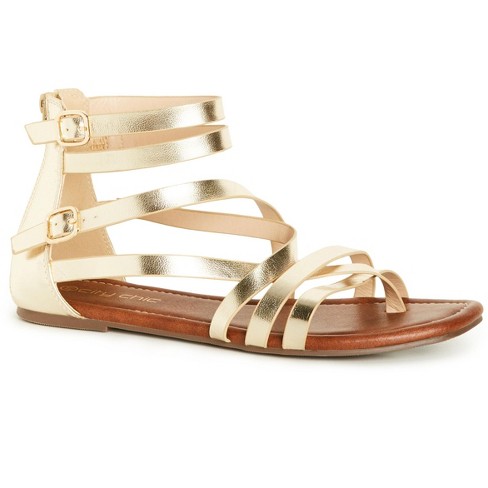 Women's Plus Size Ios Sandal - gold | CITY CHIC - image 1 of 4