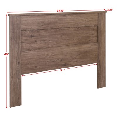 Drifted Gray Queen Wooden Flat Panel Headboard