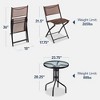 Best Choice Products 3-Piece Patio Bistro Dining Furniture Set w/ Round Textured Glass Tabletop, Folding Chairs - 2 of 4