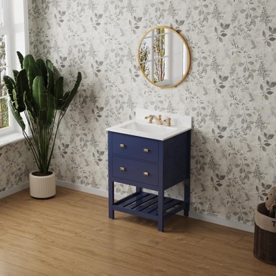 24 Inches Bathroom Vanity Sink Set Freestanding Bathroom Storage Cabinet with Open Shelf Drawers for Home