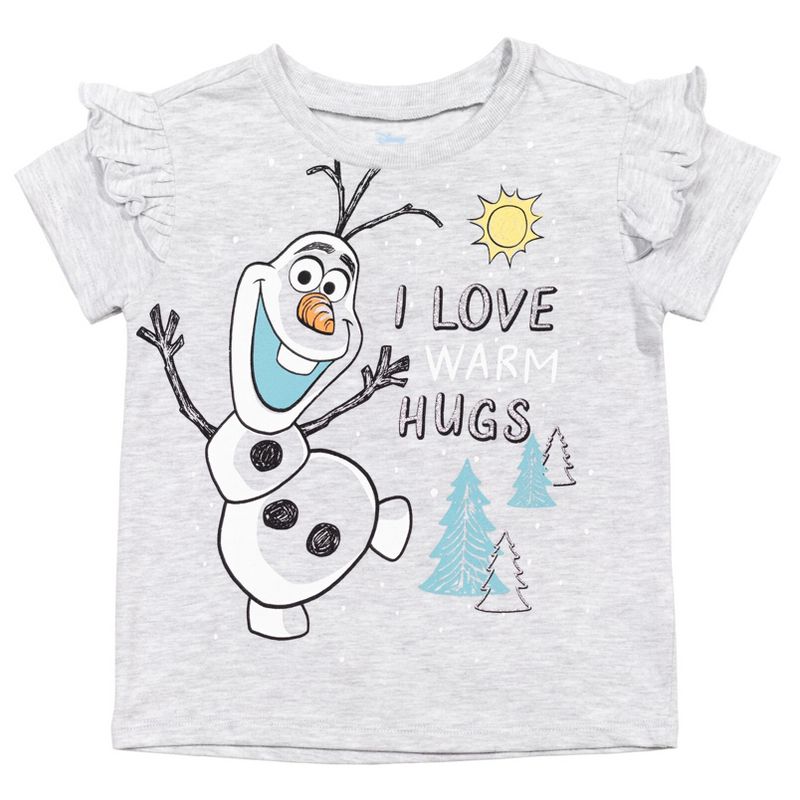 Disney Frozen Princess Anna Elsa Girls 3 Pack T-Shirts Toddler, 4 of 10