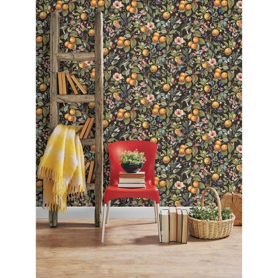 Citrus Botanical Floral Peel and Stick Wallpaper, 20.5" x 18ft