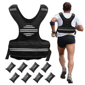 Adjustable Weighted Vest for Women Men,Weighted Walking Vest with Reflective Strips and Mesh Pockets - 1 of 4