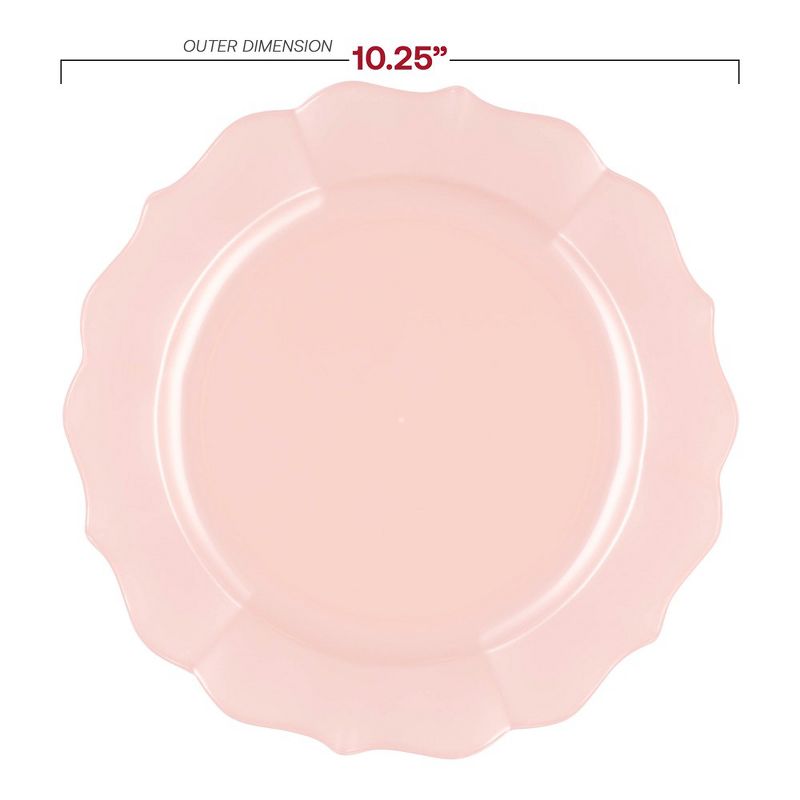 Smarty Had A Party 10.25" Pearl Pink Round Lotus Disposable Plastic Dinner Plates, 2 of 7