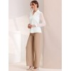 INSPIRE CHIC Women's Point Collar V Neck Mesh Sleeve Button Down Work Office Shirt - 4 of 4