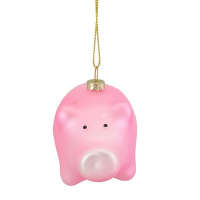 Northlight Pink Pig Glass Christmas Ornament - 4"
