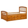 Sapphtopaz Twin Size Bed Frame with Headboard and 6 Drawers, Solid Wood Slats Support Bed, Bedroom Furniture, No Box Spring Needed - 2 of 4