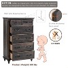 SinCiDo 32" Wide Farmhouse 6 Drawer Tall Dresser w/4 Solid Wood Feet, Rustic Column Decor Storage Chest for Bedroom, Living Room - 4 of 4