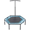 Resenkos 4.5-Foot Foldable Exercise Trampoline with Adjustable T-Bar for Fitness - /Black - 2 of 4