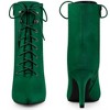 Perphy Women's Pointy Toe Side Zipper Lace Up Stiletto Heel Ankle Boots - 2 of 3