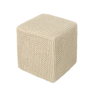 Tessie Knitted Foot Stool Beige - Christopher Knight Home
