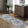 Washable Vintage Foral Rug Non Slip Low Pile Rug Soft Retro Throw Floor Cover Foldable Indoor Carpet for Living Room Bedroom Playroom Nursery - 3 of 4