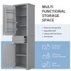 Tall Bathroom Storage Cabinet Freestanding Storage Cabinet with Two Different Size Doors and Adjustable Shelf Door - 3 of 4