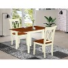 HomeStock 3-Piece Buttermilk and Cherry Finish Solid Wood Top Dining Table Set - 2 of 4
