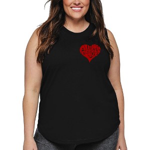 LA Pop Art All You Need is Love - Women's Word Art Tank Top - 1 of 4